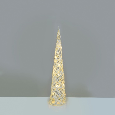 Επιτραπέζιο WHITE & SILVER CONE Δέντρο 20 Led Θερμά 40cm (X11201118)