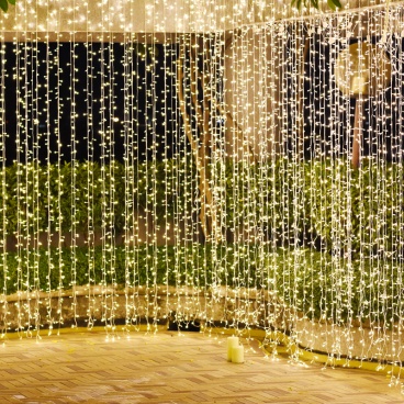 240 Led (5mm) Λαμπάκια Κουρτίνα Θερμά με Διάφανο Καλώδιο (X08240121)