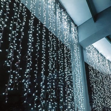 360 Led (5mm) Λαμπάκια Κουρτίνα Ψυχρά με Διάφανο Καλώδιο (X08360221)