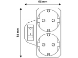 Entac Αντάπτορας Schuko 2 Θέσεων με Διακόπτη (EPAG-2EE-SW)