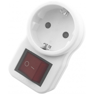 Entac Αντάπτορας Schuko 2 Θέσεων με Διακόπτη (EPAG-2EE-SW)