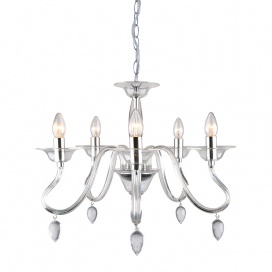 Aca Πεντάφωτο Κρεμαστό Φωτιστικό Διάφανο (SF3631165)