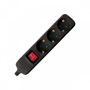 Spotlight Πολύπριζο 3 Θέσεων με Διακόπτη Χωρίς Καλώδιο Μαύρο (7076)