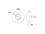 Aca Led Λαμπάκι Νυκτός 1W με 2 USB Θύρες (SF78LED)