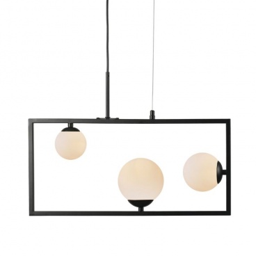 Aca Τρίφωτο Κρεμαστό Φωτιστικό Μαύρο (OD91543PB)