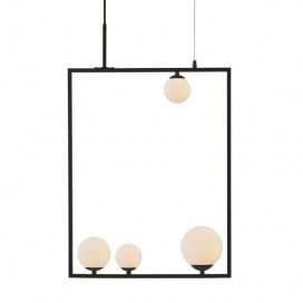 Aca Τετράφωτο Κρεμαστό Φωτιστικό Μαύρο (OD91494PB)