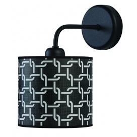 Arkolight Απλίκα Μέταλλο-Αμπαζούρ Μαύρο-Λευκό E27 Φ15 (420-14/Α1)