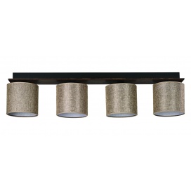 Arkolight Φωτιστικό Οροφής 4Φ Ξύλο-Αμπαζούρ Μόκα E27 (3420-3/4)