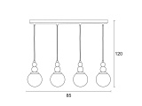Arkolight Φωτιστικό Πολύφωτο 4Φ Μέταλλο-Γυαλί E27 (1351-1/4)