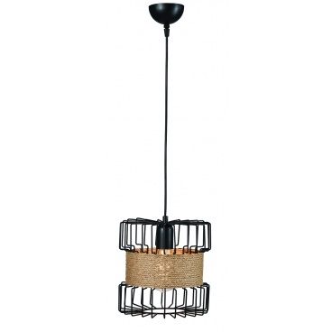 Arkolight Φωτιστικό Μονόφωτο Μέταλλο Μαύρο-Σχοινί E27 Φ28 (167-3/28)