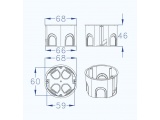 Geros Κουτί Διακλάδωσης Γυψοσανίδας Χωνευτό 2 Στοιχείων Φ68x46mm (GR10020)