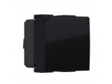 Acaelec Modys Πρίζα Σούκο με Kαπάκι 2P+E 16A 250VAC IP20 Μαύρο Ματ (10101312340)