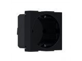 Acaelec Modys Πρίζα Σούκο Aσφαλείας 2P+E 16A 250VAC IP20 Μαύρο Ματ (10101312310)