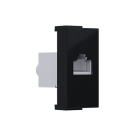 Acaelec Modys Πρίζα Δικτύου με Θωράκιση RJ45 CAT6a IP20 Μαύρο Ματ (10101312330)