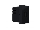 Acaelec Modys Πρίζα Τροφοδοσίας 1xUSB 1 Στοιχείου 1P IP20 230V~ 50Hz 0.3A 5V DC 1.2A Μαύρο Ματ (10101412354)