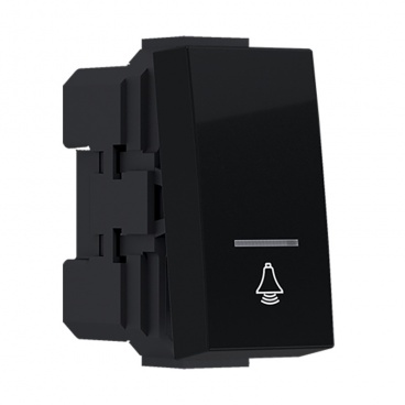 Acaelec Modys Mπουτόν με Ένδειξη & Σύμβολο Κουδούνι 1P 10A 250VAC IP20 Μαύρο Ματ (10101312308)
