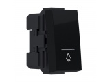 Acaelec Modys Mπουτόν με Ένδειξη & Σύμβολο Κουδούνι 1P 10A 250VAC IP20 Μαύρο Ματ (10101312308)