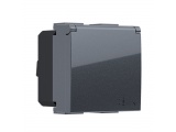 Acaelec Modys Πρίζα Σούκο με Kαπάκι Aσφαλείας2P+E 16A 250VAC IP20 Ανθρακί (10101312482)