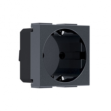 Acaelec Modys Πρίζα Σούκο Aσφαλείας 2P+E 16A 250VAC IP20 Ανθρακί (10101312480)