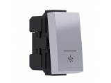 Acaelec Modys Mπουτόν με Ένδειξη & Σύμβολο Λυχνία 1P 10A 250VAC IP20 Ασημί (10101312417)