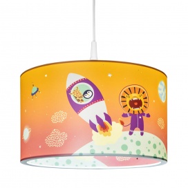 Elobra Παιδικό Κρεμαστό Φωτιστικό Οροφής με Αστροναύτες Πορτοκαλί Little Astronauts Escape (137949)