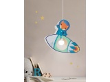 Elobra Παιδικό Κρεμαστό Φωτιστικό Οροφής με Αστροναύτες Μπλε Little Astronauts Rakete (137987)