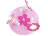 Elobra Παιδικό Φωτιστικό Τοίχου-Οροφής Ροζ Λουλούδια Τρίφωτο Leiste Blüte (123720)
