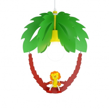 Elobra Παιδικό Κρεμαστό Φωτιστικό Οροφής Λιονταράκι σε Φοίνικα Palm Tree with Lion (125854)