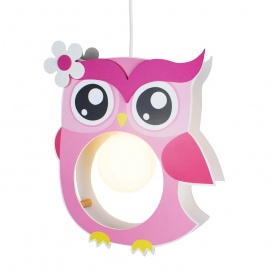 Elobra Παιδικό Κρεμαστό Φωτιστικό Οροφής Κουκουβάγια Ροζ Owl (130612)