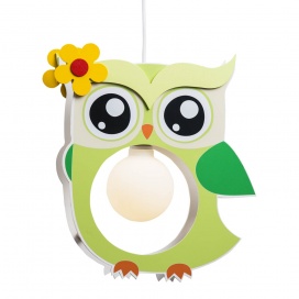 Elobra Παιδικό Κρεμαστό Φωτιστικό Οροφής Κουκουβάγια Πράσινο Owl (132203)