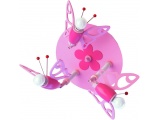 Elobra Παιδικό Σποτ Φωτιστικό Οροφής Ροζ με Πεταλούδες & Λουλούδια Fairytale (122846)
