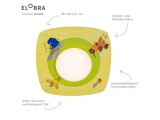 Elobra Led Παιδικό Φωτιστικό Οροφής Ποντικάκι Πράσινο-Κίτρινο Mouse (140390)