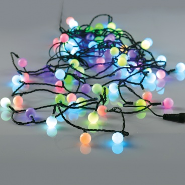 White Ball 80 RGBY Led Λαμπάκια Σειρά 10cm με Πρόγραμμα Επεκτεινόμενα Max 3 Set 8m+3m (X068034101)