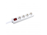 Acaelec Πολύπριζο 4 Θέσεων με διακόπτη & καλώδιο 1.5m 3x1.5mm² Λευκό (BMS20CS415)