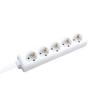 Acaelec Πολύπριζο 5 Θέσεων με καλώδιο 5m 3x1.5mm² Λευκό (BMS20C55)