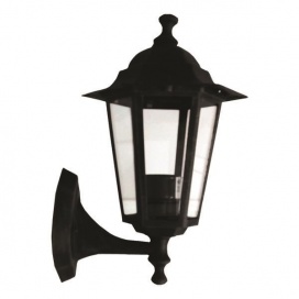 Arte Illumina Απλίκα Τοίχου Αλουμινίου Εξάγωνη Μαύρη E27 (154-55121)