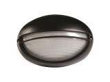 Arte Illumina Απλίκα Τοίχου Οβάλ Αλουμινίου Μαύρη με Κάλυπτρο (147-55067)