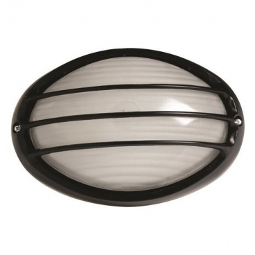 Arte Illumina Απλίκα Τοίχου Oβάλ Αλουμινίου Μαύρη με Γρίλιες (147-55064)
