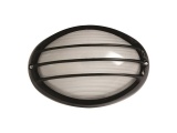 Arte Illumina Απλίκα Τοίχου Oβάλ Αλουμινίου Μαύρη με Γρίλιες (147-55064)