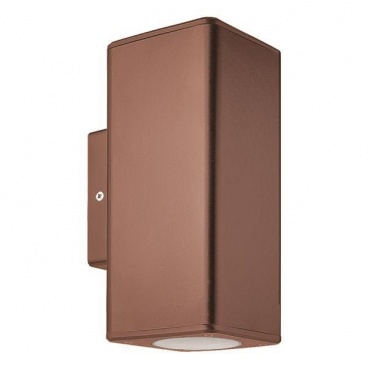 Arte Illumina Απλίκα Τοίχου Τετράγωνη Up-Down Πλαστική GU10 Αντικέ Χαλκού (145-82009)