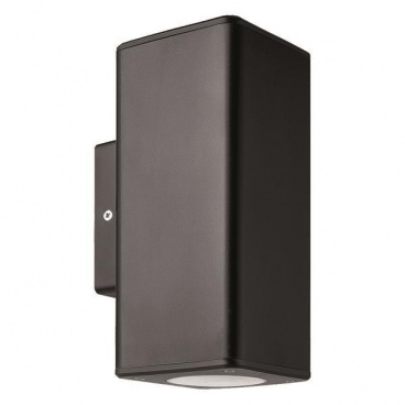 Arte Illumina Απλίκα Τοίχου Τετράγωνη Up-Down Πλαστική GU10 Μαύρη (145-82006)