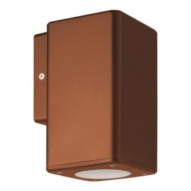 Arte Illumina Απλίκα Τοίχου Τετράγωνη Down Πλαστική GU10 Αντικέ Χαλκού (145-82004)