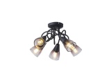Arte Illumina Σποτ Μεταλλικό με SMOKY Γυαλί 5φωτο 5xE14 D380xH185mm CLASSY (145-25273)