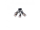 Arte Illumina Σποτ Μεταλλικό με SMOKY Γυαλί 5φωτο 5xE14 D380xH185mm CLASSY (145-25273)