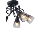 Arte Illumina Σποτ Μεταλλικό με SMOKY Γυαλί 5φωτο 5xE14 D380xH185mm CLASSY (145-25273)