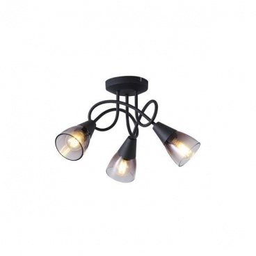Arte Illumina Σποτ Μεταλλικό με SMOKY Γυαλί Τρίφωτο 3xE14 D380xH185mm CLASSY (145-25272)