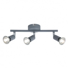Arte Illumina Σποτ Κινητό Τρίφωτο Μεταλλικό Max 7W Γκρι 3xGU10 300x80x125mm VORRAS (145-25245)