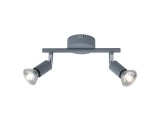 Arte Illumina Σποτ Κινητό Δίφωτο Μεταλλικό Max 7W Γκρι 2xGU10 220x80x125mm VORRAS (145-25244)