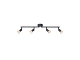 Arte Illumina Σποτ Κινητό 4φωτο Μεταλλικό Max 7W Μαύρο 4xGU10 600x80x130mm VORRAS (145-25238)