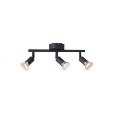 Arte Illumina Σποτ Κινητό Τρίφωτο Μεταλλικό Max 7W Μαύρο 3xGU10 300x80x125mm VORRAS (145-25237)